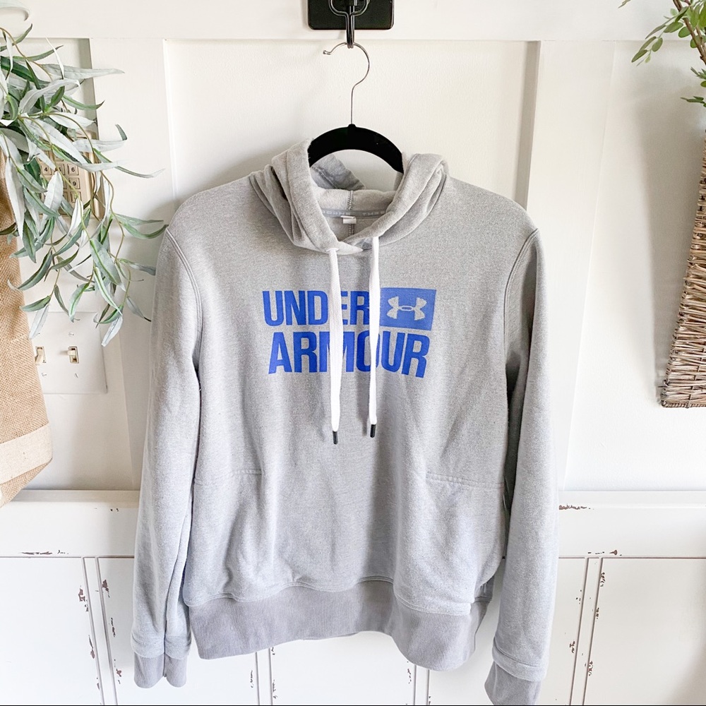 Grey under armour hoodie sweatshirt